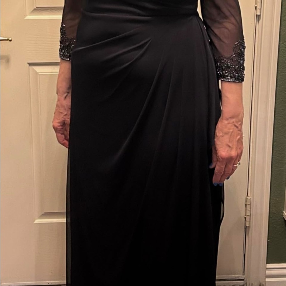 NWT Alex Apparel Elegant Evening Gown/MOB dark navy dress size 14W - Picture 8 of 16